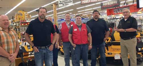 Pictured from left to right: Mike Mesia, Operations and Merchandise Manager; Del Matteson, Co-Owner; Mark Stish, Grand Rapids Power Equipment Department Head; Jeff Lindsay, Grand Rapids Store Manager; Eric Porterfield, Grand Rapids Store Assistant Manager; Shawn Matteson, Co-Owner; and Tim Stockstead, Cub Cadet Business Development Manager.